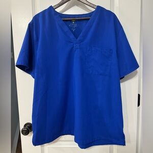 Healing Hands Blue Unisex One Pocket Scrub Top Size:XL